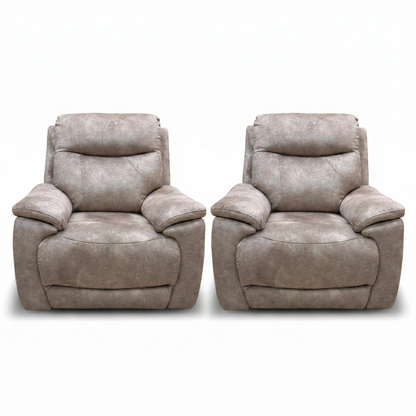 'Sloane' Marble Charcoal Grey Velvet Power Recliner Chair - Set of 2