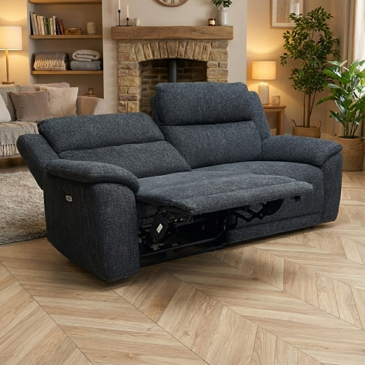 Living Room View of the Utah sofa in a modern living room setting, showcasing its contemporary black finish.