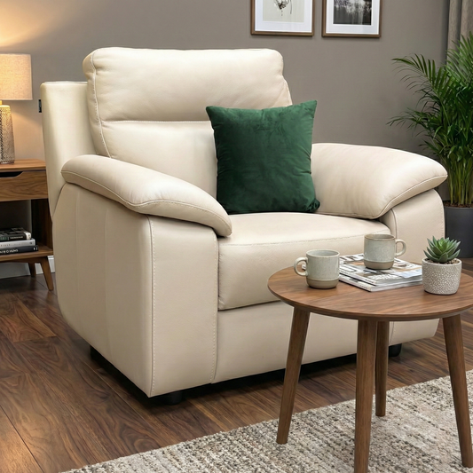 Nicoletti ‘Pepino’ 352 Torello Fango Leather Static Armchair