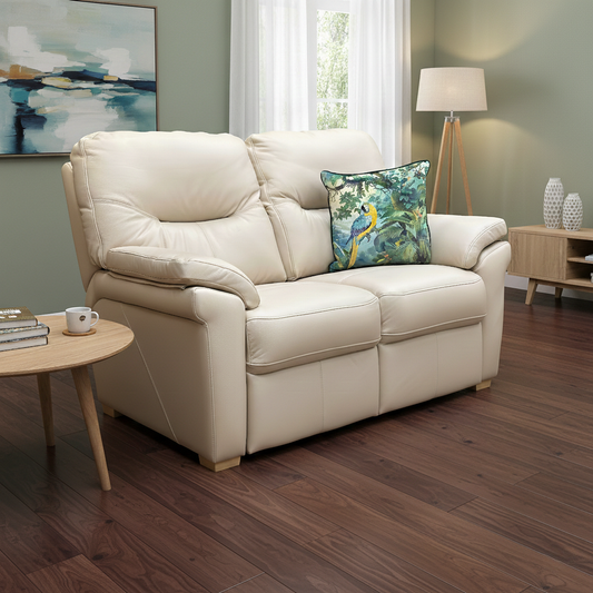 G Plan ‘Seattle’ L843 Cambridge Stone Leather 2 Seater Sofa with Wooden Feet