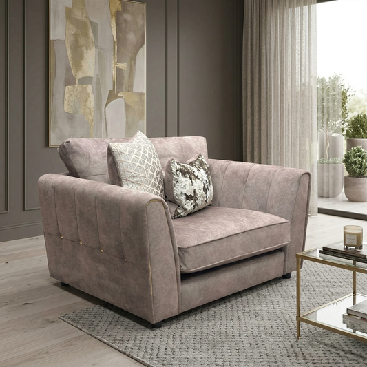 'Mariah' Dapple Velvet Chocolate-Tri Brass Insert Velvet Pillow Back Snuggler Chair (Ariana)