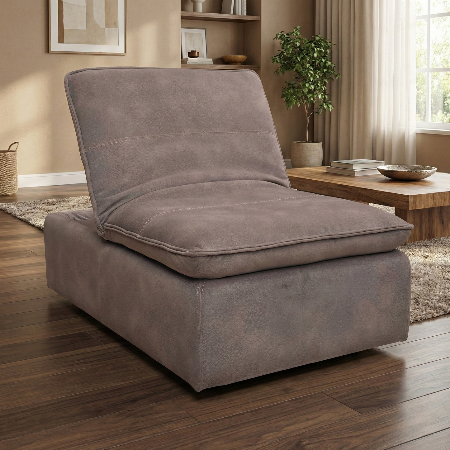 ‘Starlight Express’ Dark Chocolate Velvet Chair Storage Footstool