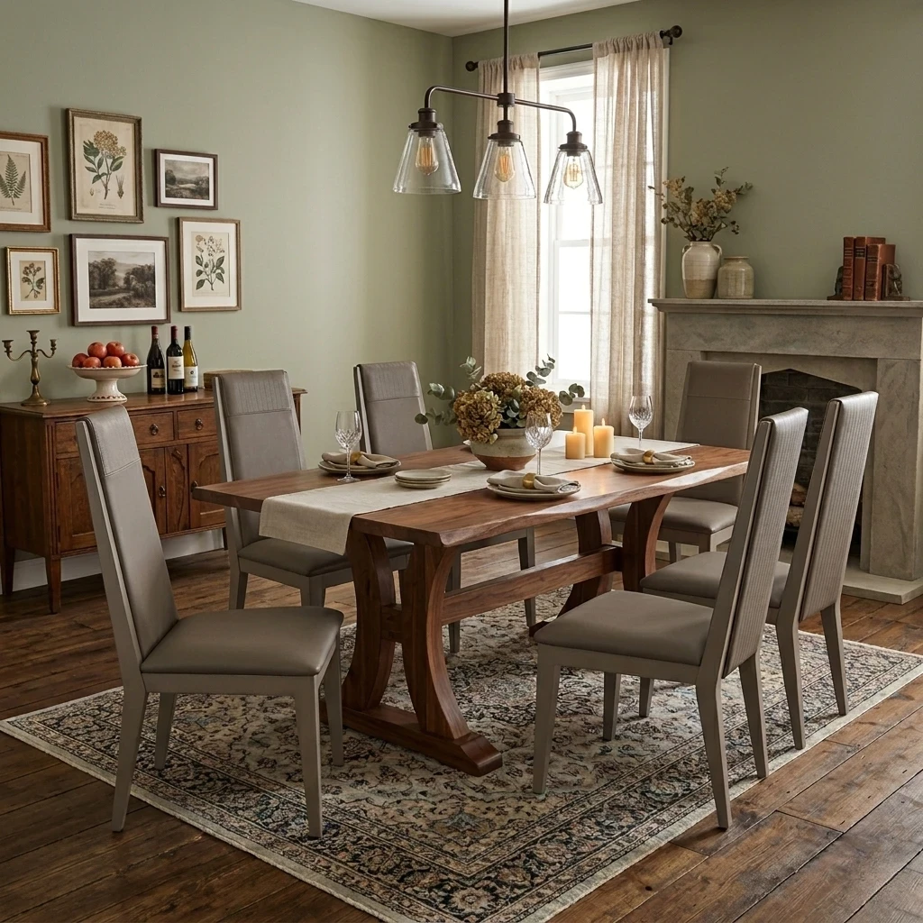 'Lusso' Taupe Panelled Faux Leather Dining Chairs - Set of 6
