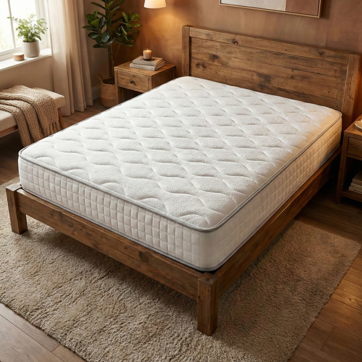 Lifestyle product shot of the king-size Silentnight mattress, highlighting its deep comfort layers and supportive structure.