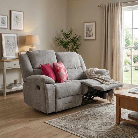 Living Room of the back, showing the high-quality finish and clean lines of the sofa from all angles.