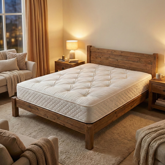 Bedroom short for the Silentnight Miracoil Ortho Mattress, highlighting the combination of Miracoil springs and 782 individual pocket springs.