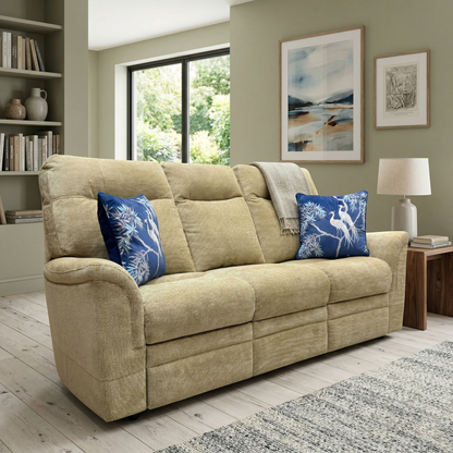 Parker Knoll 'Hudson 23' Mixed Weave Dark Beige Fabric 3 Seater Sofa