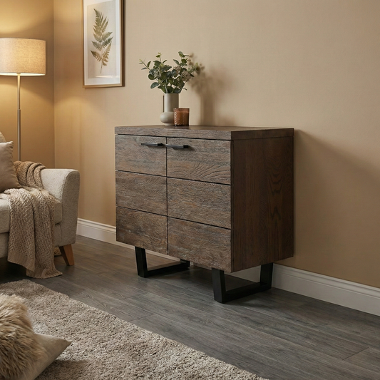 ‘Mars’ Dark Oak Solid Oak Small 2 Door Sideboard