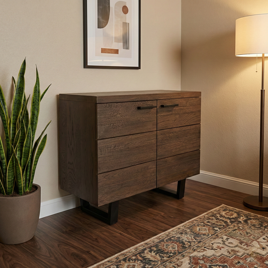 ‘Mars’ Dark Oak Solid Oak Small 2 Door Sideboard