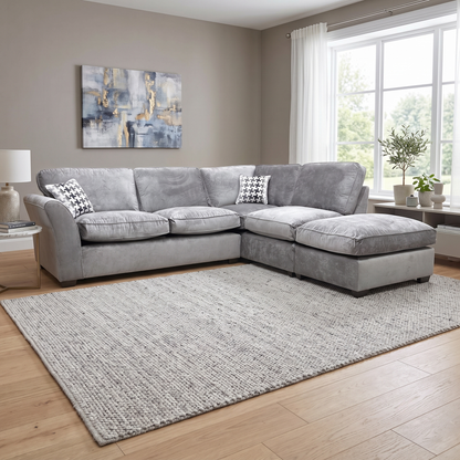 ‘Rosie' Kingston Grey Fabric Right Hand Facing Open End Chaise Corner Sofa Thornbrook (a Joseph James brand)