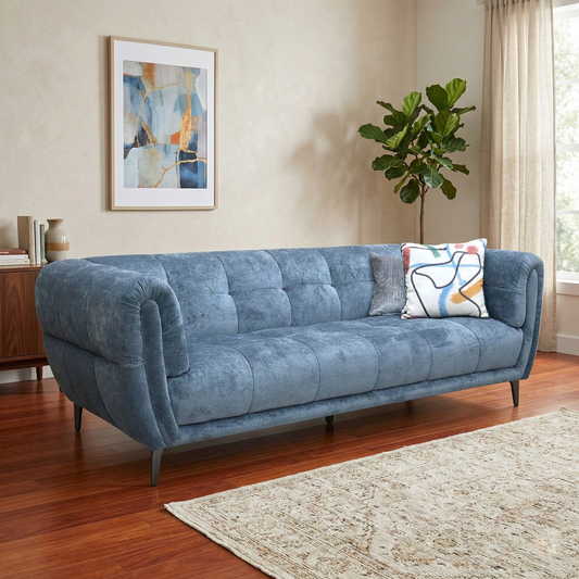 ‘Sienna’ Hudson Ocean Blue 25315 Fabric 3 Seater Sofa