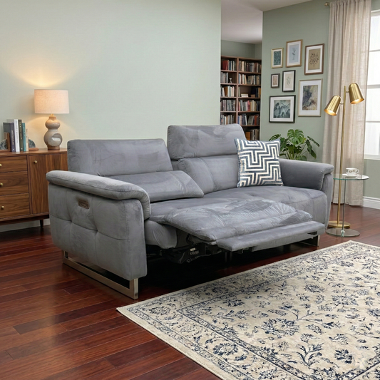 Living room of the Moet power recliner, highlighting the pocket sprung seat cushions, integrated USB ports, and smooth power reclining mechanism.