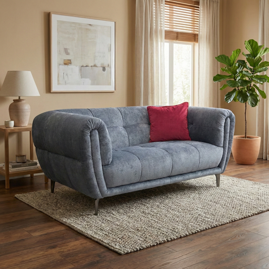 'Sienna' Hudson Ocean Blue 25315 Fabric 2 Seater Sofa