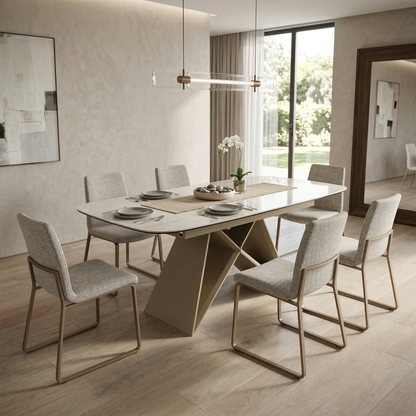 ‘Mirage’ Ceramic Top Small 140cm Pop Up Extending Dining Table