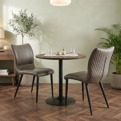 ‘Murcia’ Antiqued Grey Fabric Set of 2 Dining Chairs