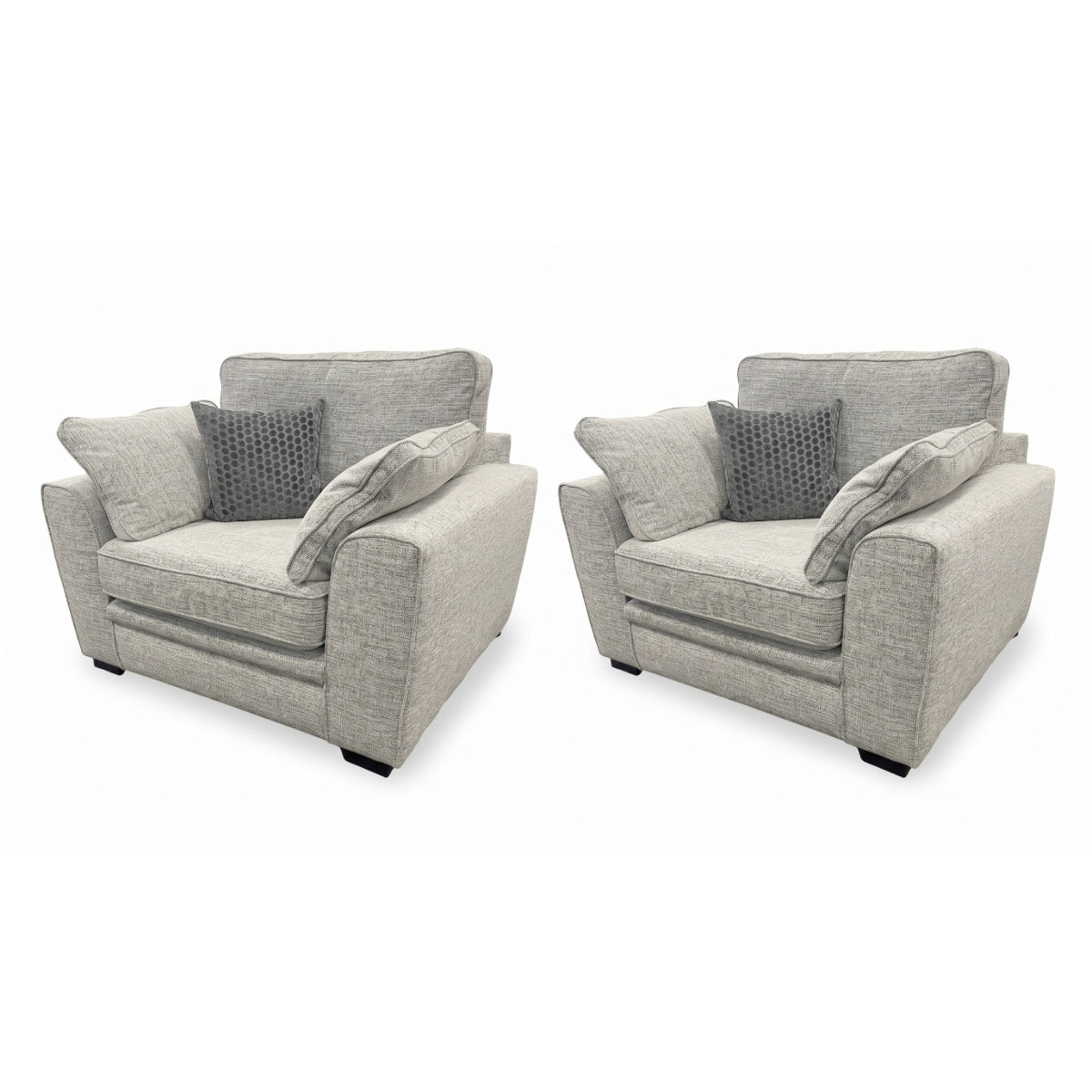 'Chalfont' Sort Grey Woven Fabric Chair - Set of 2