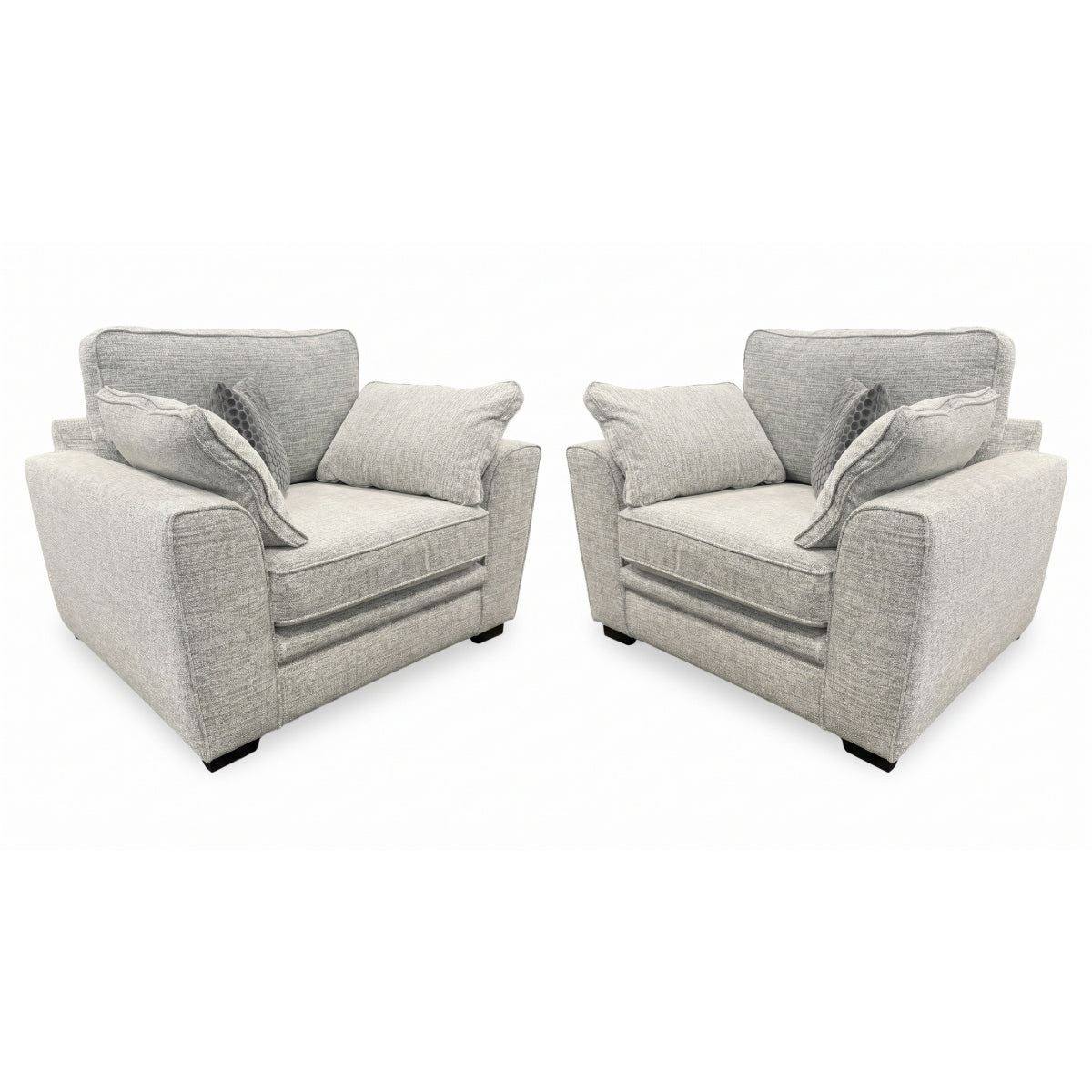 'Chalfont' Sort Grey Woven Fabric Chair - Set of 2