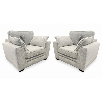 'Chalfont' Sort Grey Woven Fabric Chair - Set of 2