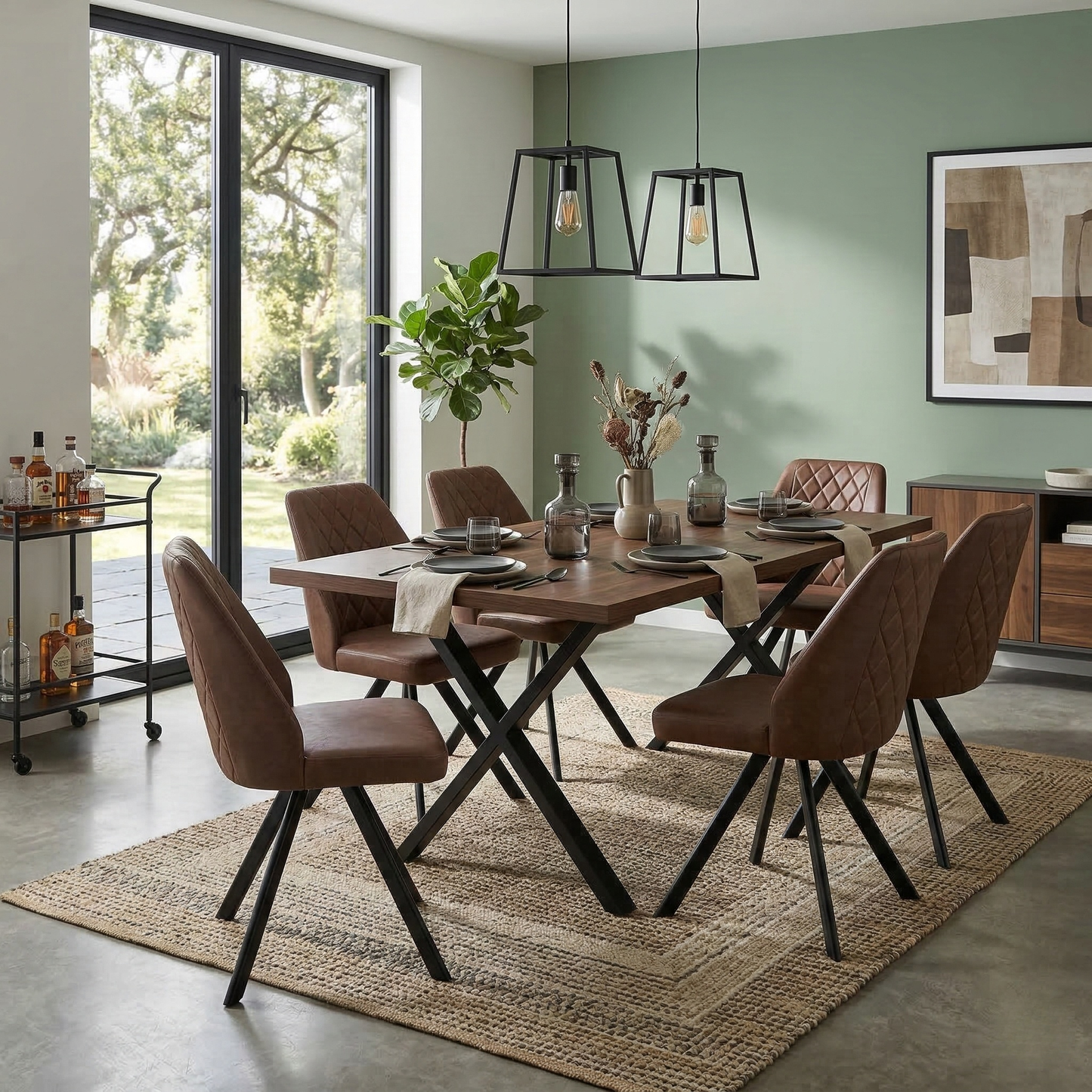 Living room view for the Jupiter swivel dining chairs, emphasizing the ultra-comfortable foam cushioning and contemporary urban style.