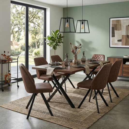 Living room view for the Jupiter swivel dining chairs, emphasizing the ultra-comfortable foam cushioning and contemporary urban style.