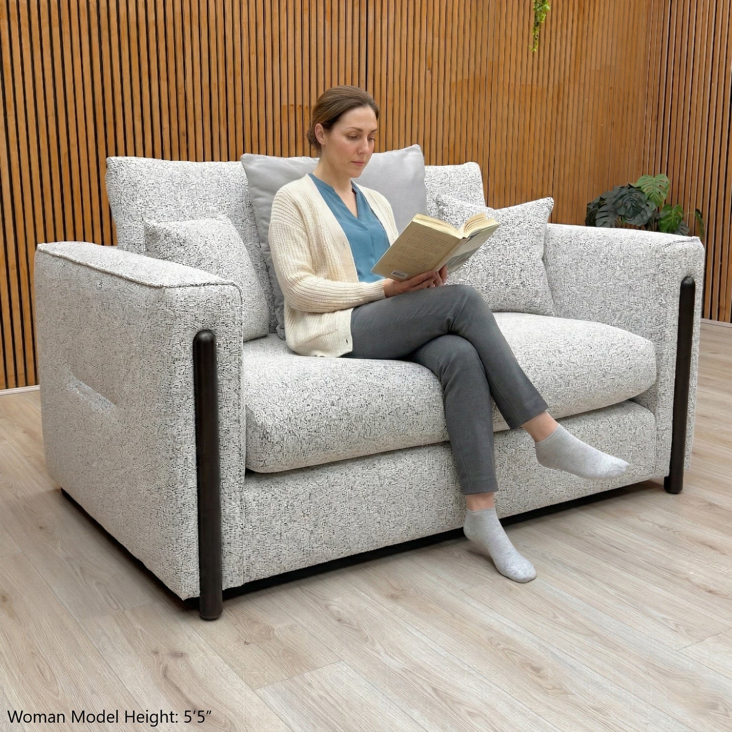 ‘Barney' Silver Zara Fabric 2 Seater Classic Back Sofa