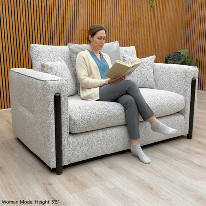 ‘Barney' Silver Zara Fabric 2 Seater Classic Back Sofa