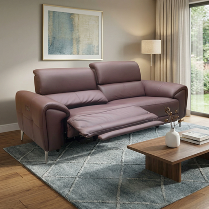 ‘Vino’ Cat-40:30 Oslo Mulberry Burgundy 3 Seater Power Recliner Sofa with Power Headrests