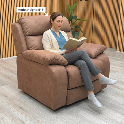‘Moreno' Bfa-Blj-R05 Hazelnut Suede Fabric Armchair