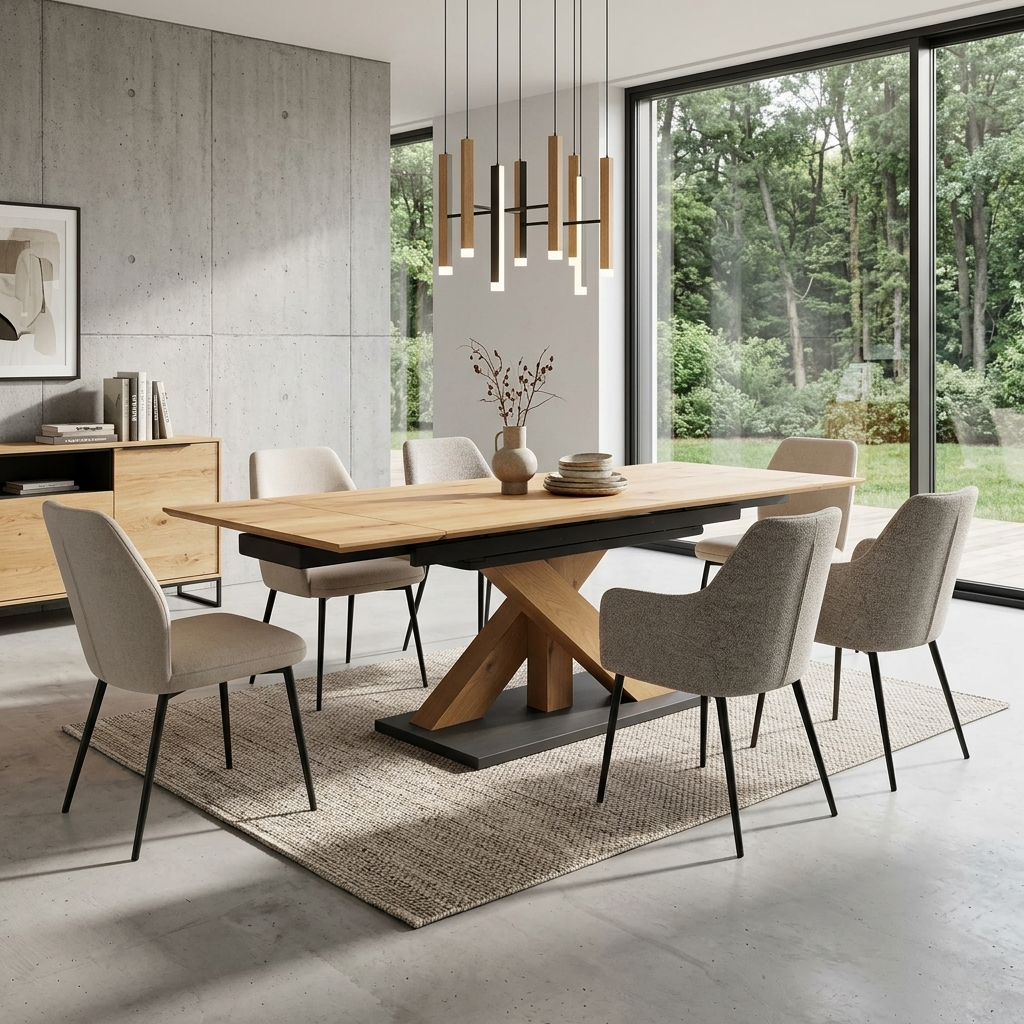 'Aydin' Solid Oak Large 180cm Extending Dining Table