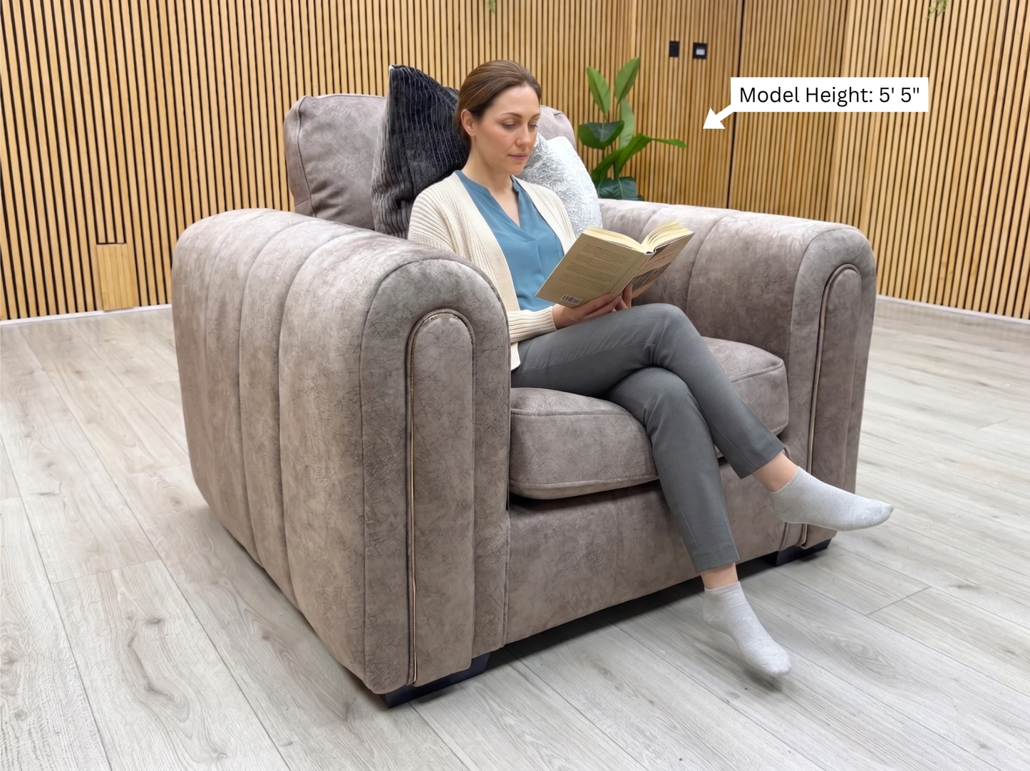 'Amara' Chocolate Velvet Armchair