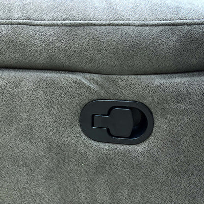 'Roma' Steel Suede Fabric Manual Recliner Armchair - Set of 2