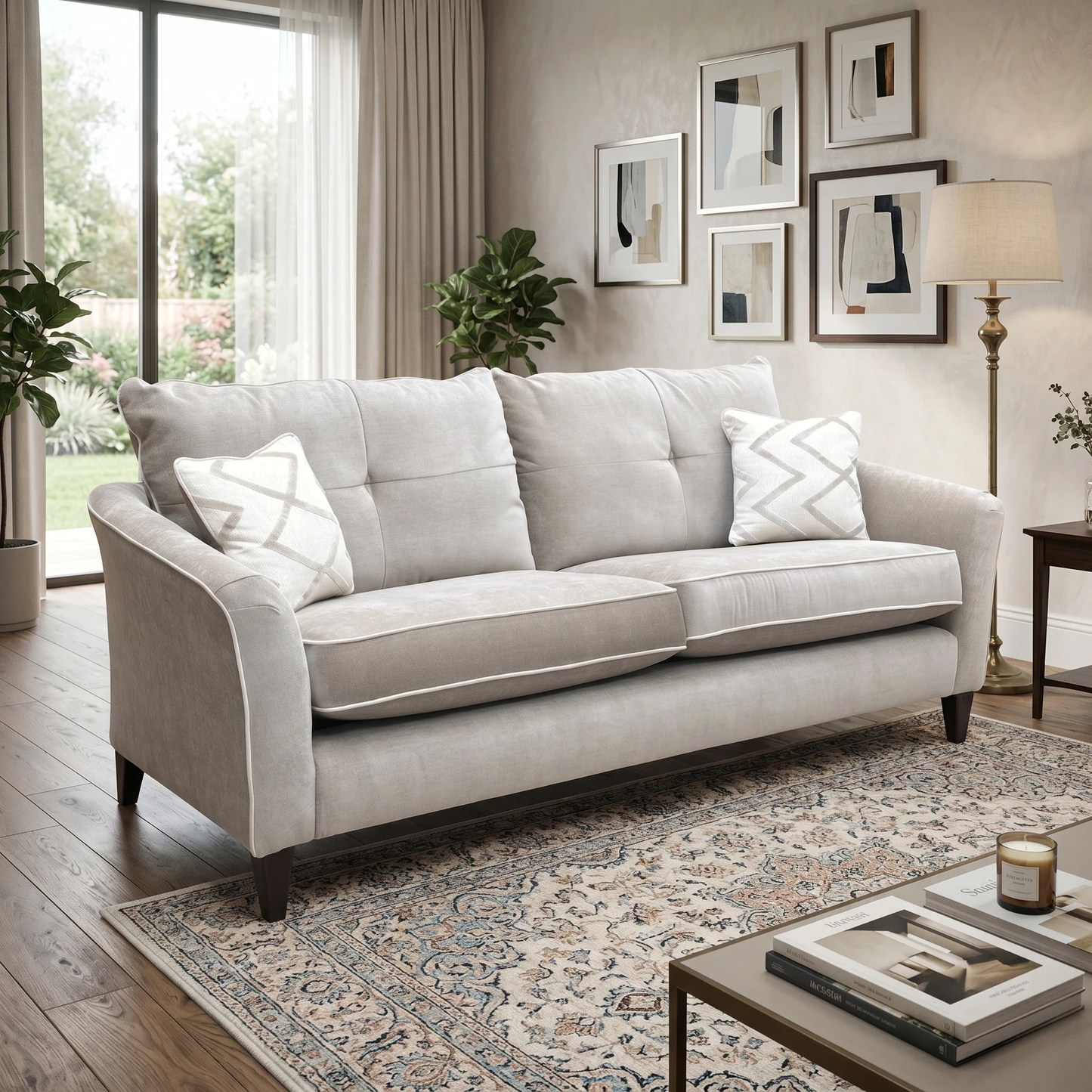 ‘Soho’ Garda Acier Cp Dw Ft4 Fabric 4 Seater Classic Back Sofa