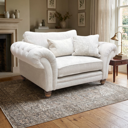 ‘Blenheim' Darwin Ivory Fabric Classic Back Snuggler Chair