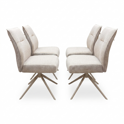 'Mirage' Neutral Fabric Swivel Dining Armless Chairs - Set of 4