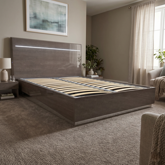 ‘Venezia’ Italian Silver Birch Bed Frame with LED Lights - King