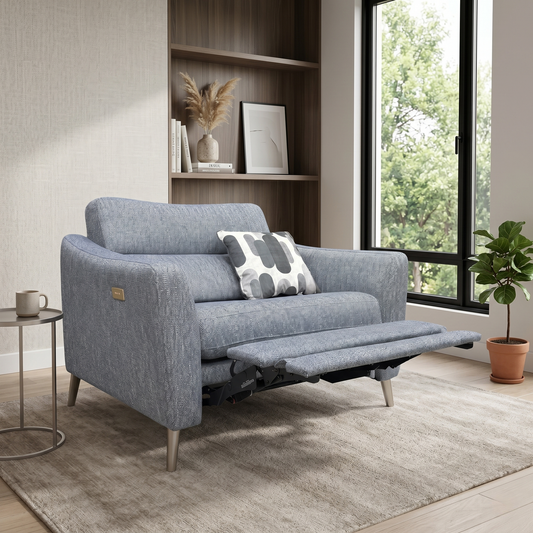 ‘Moderna’ Blr Marine Blue Sw Fabric Snuggler Power Recliner Chair