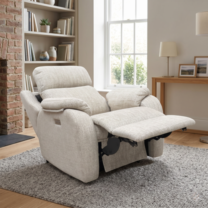 G Plan ‘Kingsbury C030 Kampala Beige Power Recliner Chair with Power Headrest and Power Lumbar