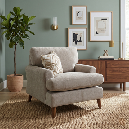 'Jackson’ Mink Fabric Armchair