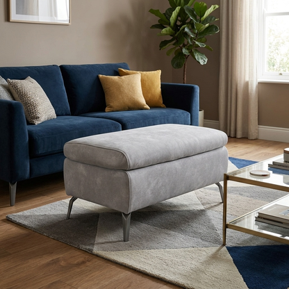 'Daytona' Dexter Smoke Velvet Footstool