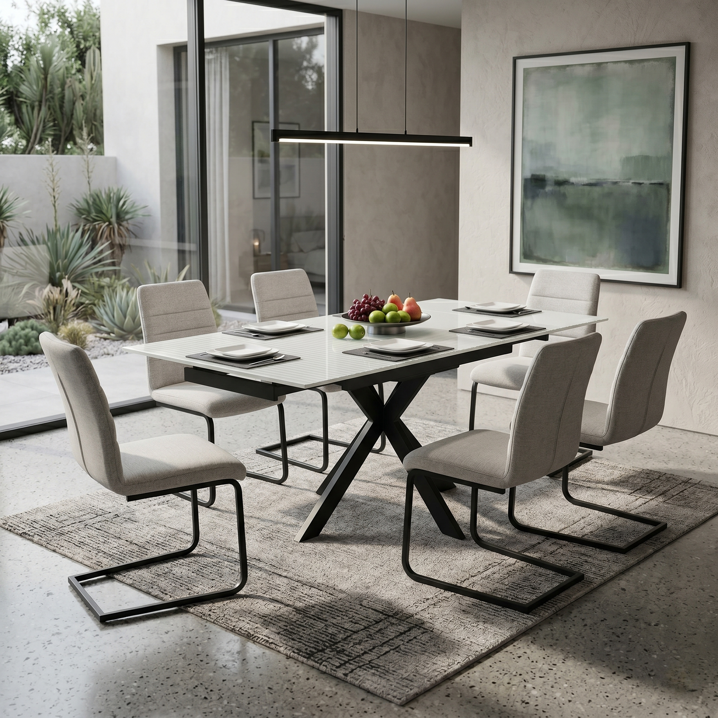 ‘Clio’ Ceramic Top 100cm Draw Leaf Extending Dining Table
