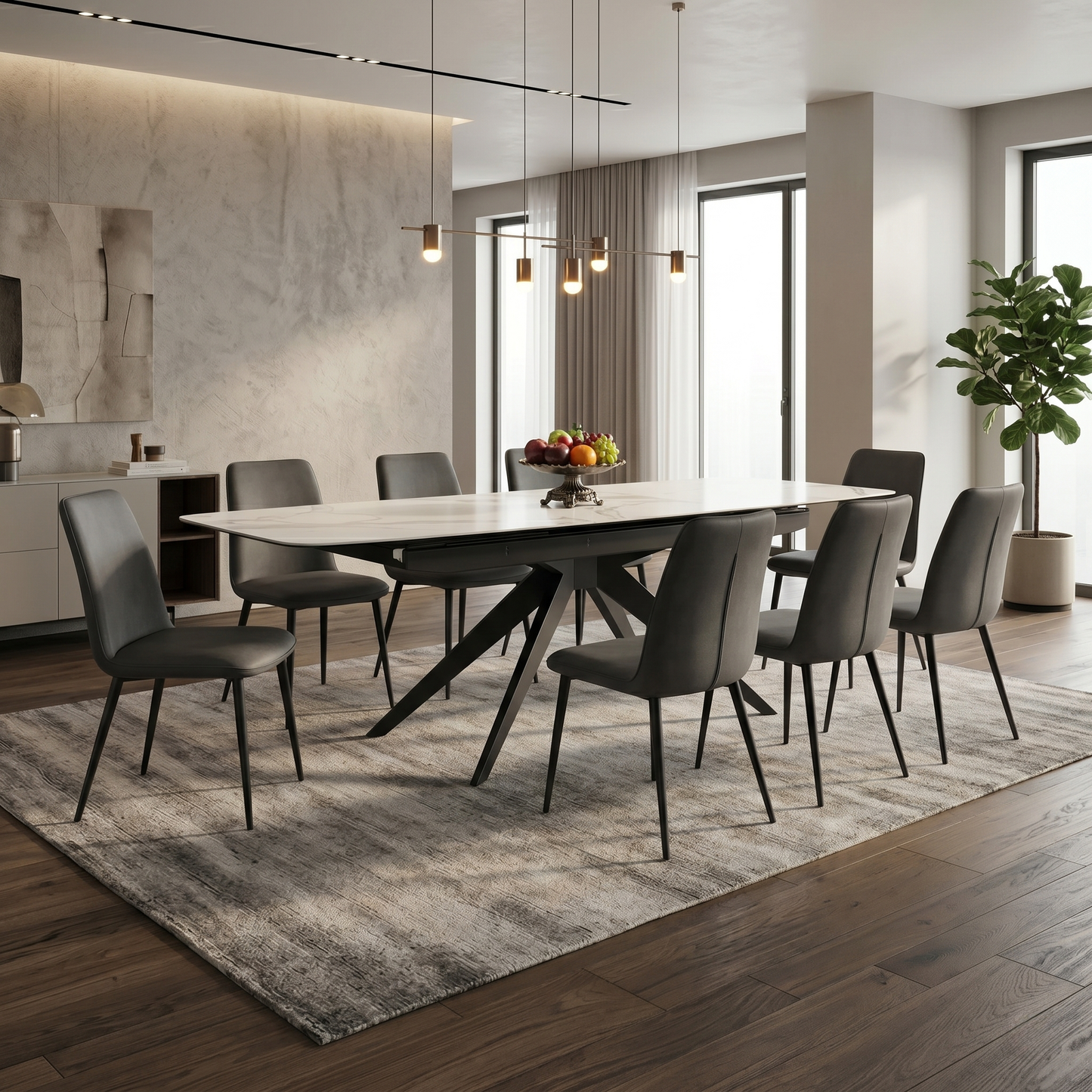 ‘Carrera’ Ceramic Top 180cm Pop Up Extending Dining Table