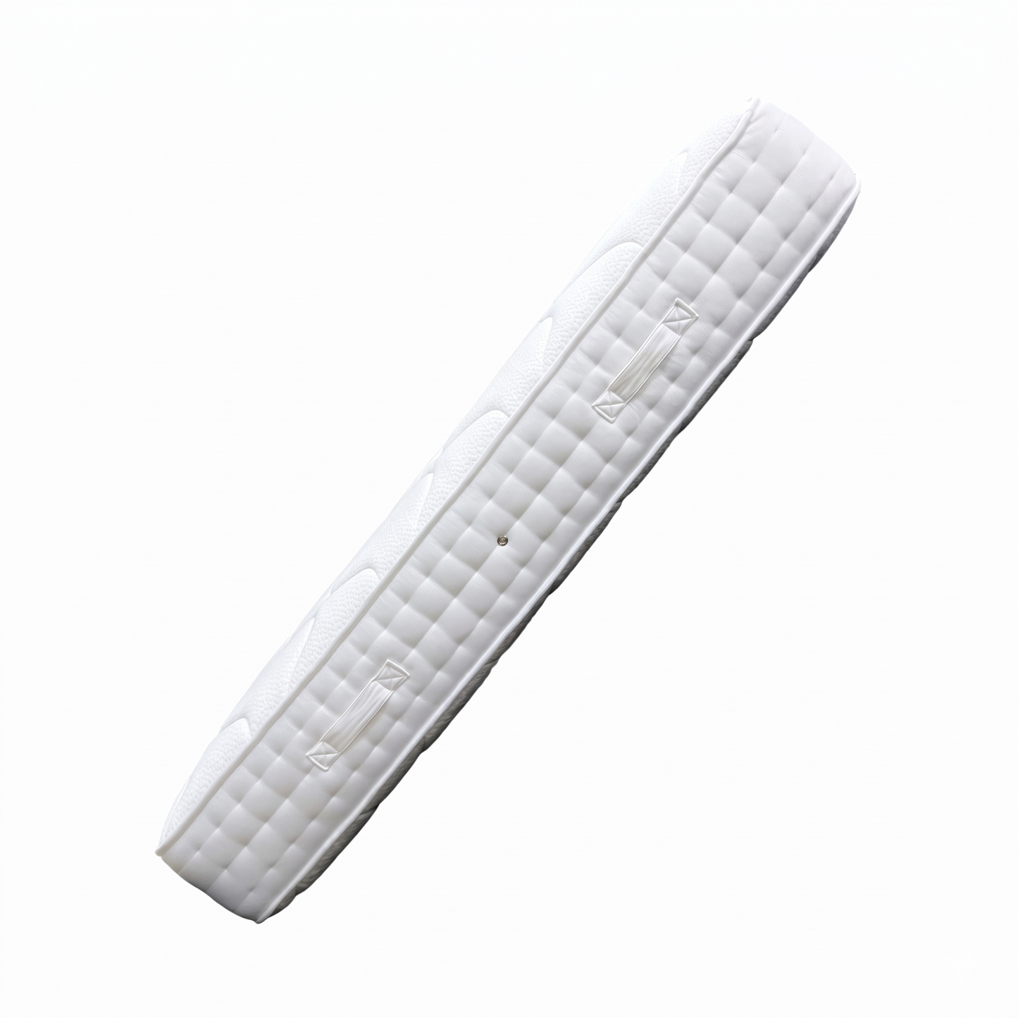 side view of the 4ft small double mattress, showcasing the depth of the mattress and the textured finish of the sleeping surface.