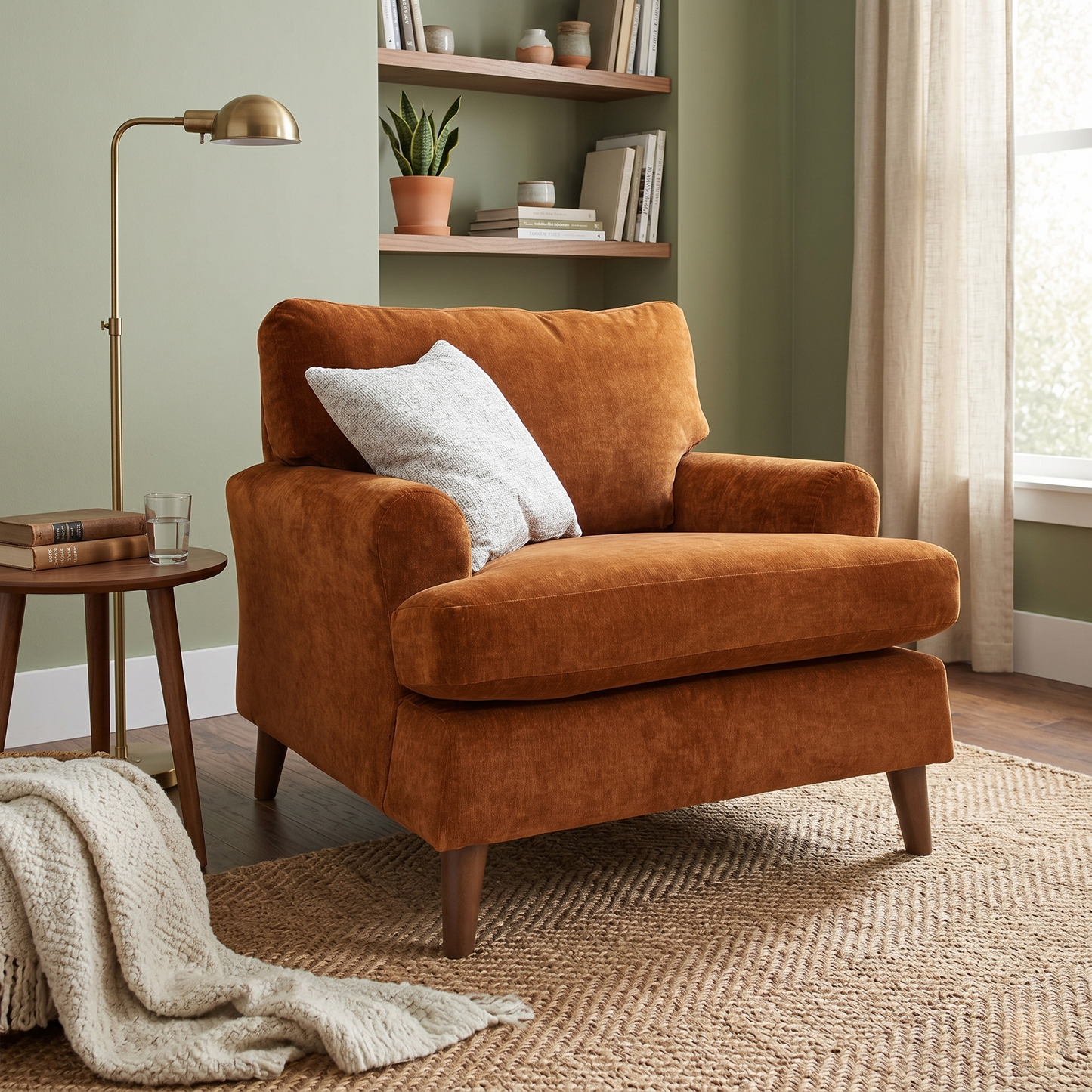 ‘Jackson’ Rust Orange Fabric Chair