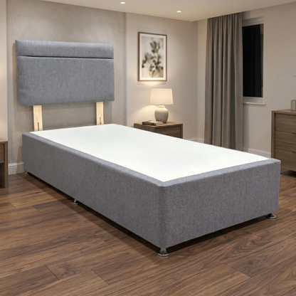 ‘Capella’ Orkney Charcoal Fabric Headboard + Divan Base - Single