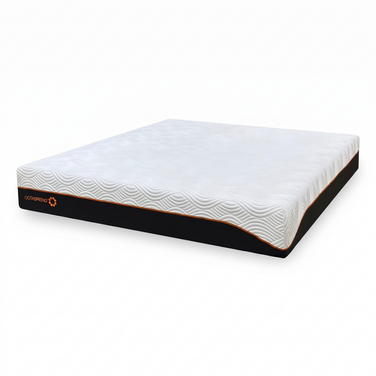 Full view of the Dormeo Octaspring Hybrid Mattress in a Super King size, featuring a multi-layered design with a breathable quilted cover and clean, modern side-border detailing.