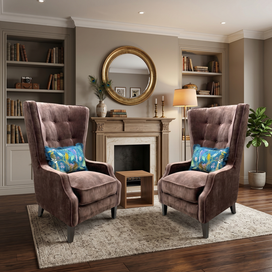 'Garland' California Brown Dw Ft Fabric Plain Accent Chair Set