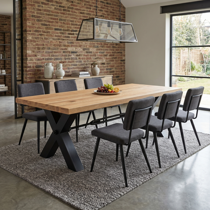 Bodahl ‘Terra’ 1 Oil Solid Oak 240cm Dining Table with Metal Star Base