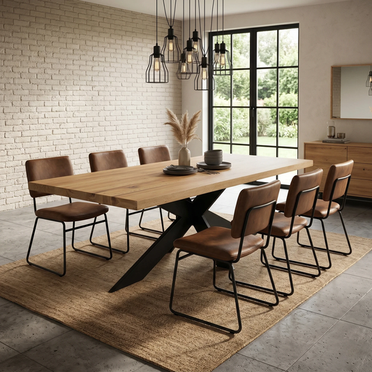Bodahl ‘Terra’ 1 Oil Solid Oak 240cm Dining Table with Metal Star Base