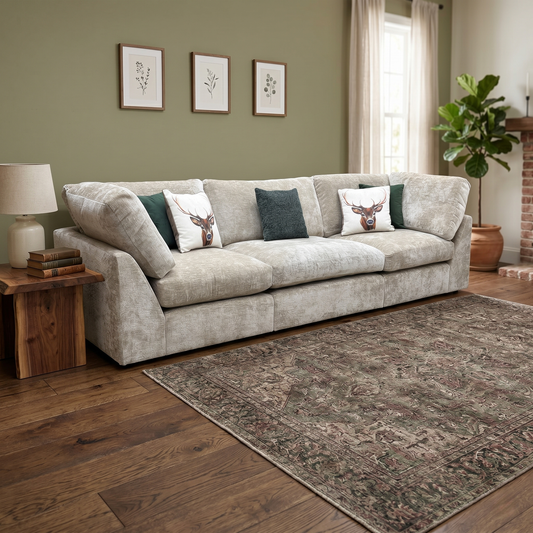 ‘Savoy’ Imperial Pebble Fabric 3 Seater Sofa