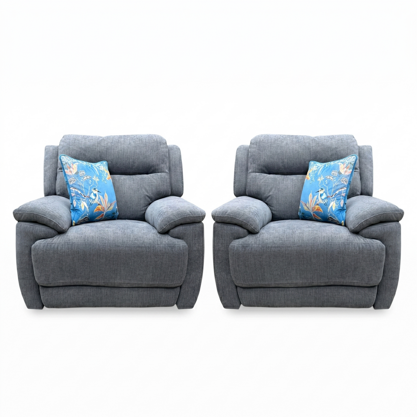 'Touch' Sfa-Pey-R09 Dove Grey Fabric Power Recliner Chair Set